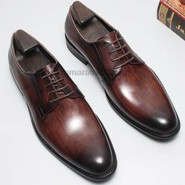 Dress Shoes Handmade Men's Wingtip Oxford Genuine Calfskin Leather Brogue Classic Brand Business Formal Derby Men