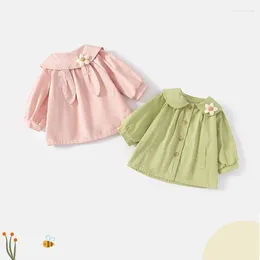 Jackets Baby Girls Cute Flower Long Ears Trench Coats Kids Children Spring Autun Jacket Overwear Clothes 0-6Y