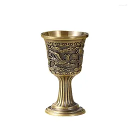 Wine Glasses Vintage Bronze Cup Retro Metal Goblet European Royal Chalice Whiskey Drink Embossed Party Supplies