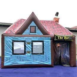 6x4m(20x13ft) oxford eye catching bar inflatable pub tent concession stands vip room Irish Club booth with heatsealing roof better waterproof effects