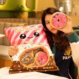 Kawaii Doughnut Bag Mini Puff Balls French Fries Cookies Dolls Biscuit Snacks Food Plush Pillow Toys For Childen