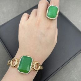 Bangles Fashion luxury emerald bracelet ring high quality women's wedding party accessories