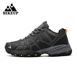 boots Hikeup 2023s Men Hiking Shoes Mesh Fabric Climbing Shoes Outdoor Trekking Sneakers for Men Rubber Sole Factory Outlet