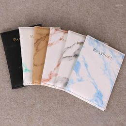 Storage Bags Pu Leather Marble Style Fashion Women Men Passport Cover Travel ID Holder Packet Wallet Purse Pouch