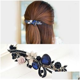 Hair Clips Barrettes Various Styles Retro Accessories For Women Crystal Butterfly Peacock Resin Flower Clip Hearwear Drop Delivery Jew Ott2W