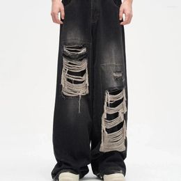 Women's Jeans American Restore Ancient Ways Hole Y2K For Men And Streetwear Loose Straight Tube Made Old Wide Leg Pants