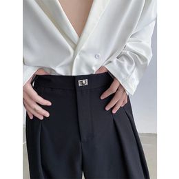 Baggy Black Suit Pants Mens Oversized Fashion Society Dress Korean Loose Wide Leg Office Formal Trousers 240321