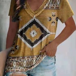 Ethnic Womens Top Spring/summer New Double Layered Neck Short Sleeved T-shirt