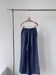 Women's Pants Denim Linen Wide-leg For Spring And Summer: A Summer Must-have Elasticated Waist Design Does Not Pick People