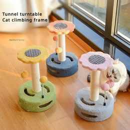 Cat climbing frame sisal scratching post cat board integrated jump platform toy Pet Wholesale and retail 240320