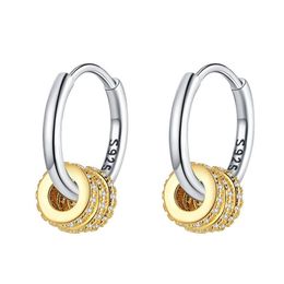 Allergic Free 925 Sterling Silver 18K Yellow White Gold Plated CZ Hoops Earrings for Men Women Classic Jewelry Gift