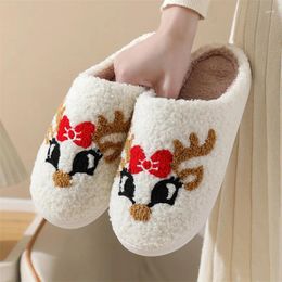 Slippers 2024 Winter Cartoon Fulffy Plush Women's Household Indoor Cute Anti Slip Home Cotton Couple Comfort Soft