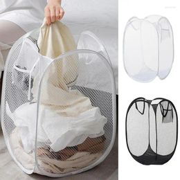 Laundry Bags Foldable Large Dirty Clothes Storage Basket Mesh Hamper For Room And Bathroom Baskets