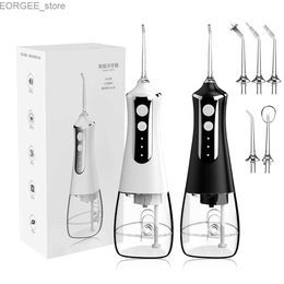 Oral Irrigators Oral irrigator for dental cleaning thread oral cleaning machine sink pickaxe 5 nozzles 300ml oral irrigator Y240402