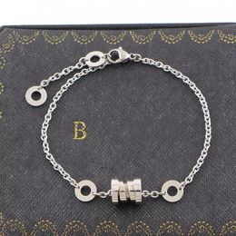 Bracelet Designer B Letter Single Ring Monochrome Spring Bracelets Stainless Steel Luxury Brand Bracelet Jewellery