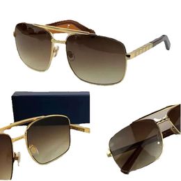 2024модные дизайнерские мужские классические солнцезащитные очки Attitude 0259 с металлической квадратной оправой, популярные ретро-авангардные уличные солнцезащитные очки с защитой от ультрафиолета 400