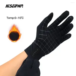 Cycling Gloves HISERWA Winter Bicycle Touch Thermal Fleece Full Motorcycle Bike Windproof Warm Running