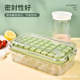 Baking Moulds Food Grade Ice Making Mold With Lid Large Capacity Multi-Layer Box Tool Grid