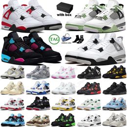 New Basketball 4s Designer 4 Sneakers Military Black Cat Trainers Basketball Shoes Fire Red Thunder Pink Blue Pine Green University Blue DHgate Brand Platform