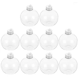 Vases 10 Pcs Christmas Spherical Bottle Juice Bottles Circle Water Storage Out Door Decor Coffee Decorate Leakproof Portable Caps