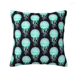 Pillow Light Blue Jellyfish Cover Two Side 3D Print Floor Case For Car Fashion Pillowcase Home Decorative