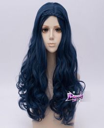 Ly CS cheap dance party cosplaysgtgtgtChild Kids Evie Wig Long Blue Wave Cosplay Costumes Wig for Descendants7408452