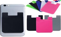 Universal Self Adhesive Silicone Wallet ID Credit Card Cash Pocket Holder Sticker Pouches For Smart Phones4629271