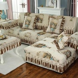 Chair Covers Chenille Jacquard Sofa Cover European Embroidery Four Seasons Universal Cushion Living Room Decor Non-slip Armrest Towel