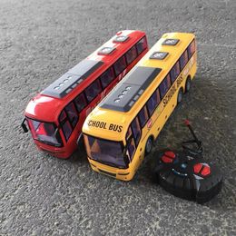 Rc Car Bus Model 130 Large School with Light Remote Control Tour Electric Toy Gift for Kid 240327