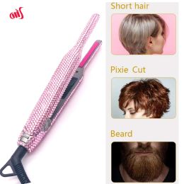 Irons Hair Straightener Bling Small Flat Iron for Short Hair and Pixie Cut Dual Voltage Beard Thin Pencil Flat Iron Ceramic Travel