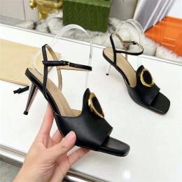 Designer women's high heel sandals Summer Fashion leather slippers Sexy Party shoes Designer shoes High Quality High Heels Hotel Fashion hee