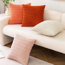 Pillow 1pc Corduroy Square Cover Throw Pillowcase Solid Colour For Living Room Office Waist 18x18/ 20x20 Inch