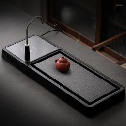 Tea Trays Vintage Luxury Stone Storage Drip Serving Drainage Coffee Black Plateau Decoratif Tray Decoration Table