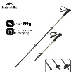 Sticks Naturehike 2023 New Trekking Poles Ultralight Full Carbon Fiber 1pcs Telescopic Stick 4 Season Camping Hiking Walking Sticks