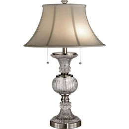 Elegant Dale Tiffany Granada bordslampa med borstad nickelfinish - 17 x 17 x 27 tum - perfekt för vardagsrum och sovrum