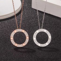 Top Luxury Fine Original 1to1 Designer Necklace for Women Carter Single Ring Big Cake Necklace S925 Sterling Silver Plated 18k Rose Gold Fashion Jewellery Gift