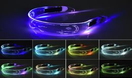 LED Luminous Glasses LED Glasses EL Wire Neon Light Up Visor Eyeglasses Bar Party EyeWare For Halloween Christmas Parties5560879