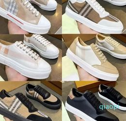 2024 Designer Shoe Women Sneaker Men Trainers Vintage Striped Trainer Fabric Cotton Canvas Shoes Black White Denim Check Rubber Sneaker