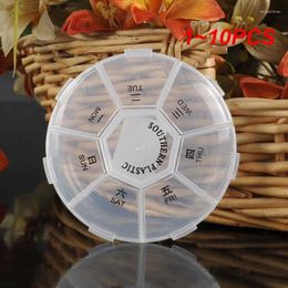 Storage Bottles 1-10PCS Small Transparent Weekly 7 Grids Organiser Tablet Dispenser Splitters For Travel