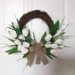 Decorative Flowers Door Garland Wreath Po Prop Decor Home Decoration Hanging House Decorations For Window