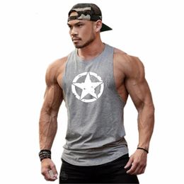 Fashion Cotton Sleeveless Shirts Tank Top Men Fitness Shirt Mens Singlet Bodybuilding Workout Gym Vest Fitness Men 240329