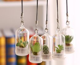 Mini Cactus Plant Mobile Phone Chain Key Ring Key Chain Car Decoration Ornaments6076022