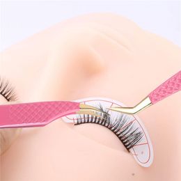 False Eyelash Tweezers For Fake Eyelashes Extensions Individual Curved Strip Lashes Eyebrow Hair Clip Tongs Nail Art Makeup Tool