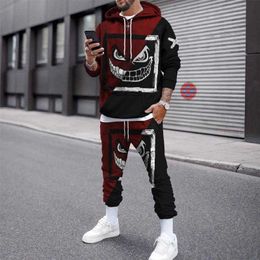 MBCK Mens Tracksuits Mens Tracksuit 3d Printed Hoodies Suit Joggers Casual Sweashirts Sweatpants Sportswear Set Autumn Winter Men Clothing Sweat 240314