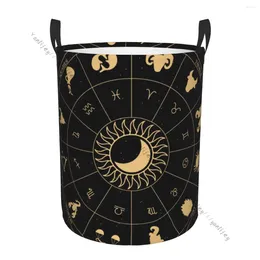 Laundry Bags Basket Storage Bag Waterproof Foldable Astrological Zodiac Dirty Clothes Sundries Hamper