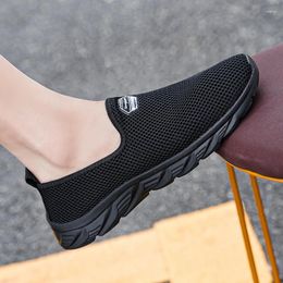 Walking Shoes Women Sports Outdoor Mesh Flats Lightweight Non-slip Men Breathable Sneakers Black Soft Loafers