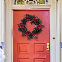 Decorative Flowers Christmas Halloween Artificial Wreath Simulation Berries Door Hanging Decoration For Wedding Celebration Farmhouse Porch