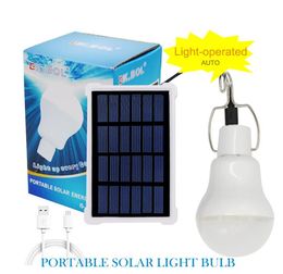 Edison2011 Solar Garden Lights Portable 12LED Control Bulb Solar Panel Lamp USB Powered Rechargeable Lantern Lamps for Home Shed B7312791