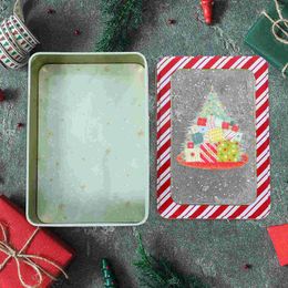 Storage Bottles Square Transparent Windowed Christmas Themed Tinplate Box Gift Baking Cookie Candy Packaging Tins With Lids Boxes