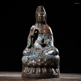 Decorative Figurines 38cm Xuande Signed Old Chinese Bronze Buried Statue Guanyin Budha Q411